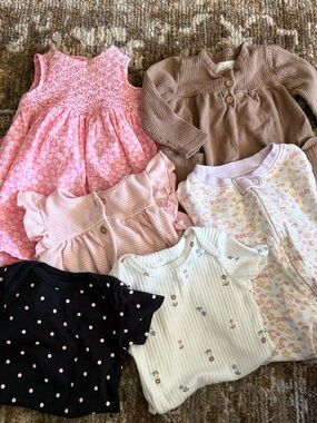 Baby Girl Mixed Tops & Dresses - 6 items all 6 month various brands